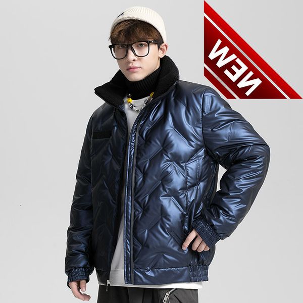 

mens winter new fashion trendy male 90% white duck down coat warm jacket clothes, Black