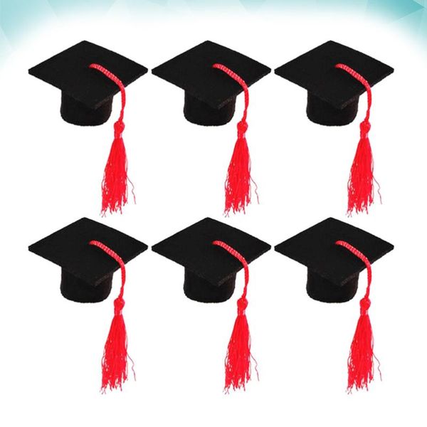 

party hats 6pcs mini doctoral cap shape bottle adorable tassel cover graduation ornament beer decoration