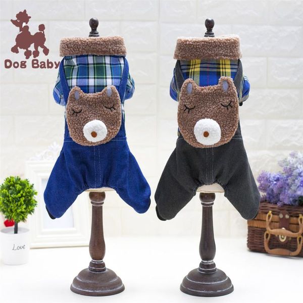 

dog apparel pet clothes autumn and winter sleeping bear four leg jeans