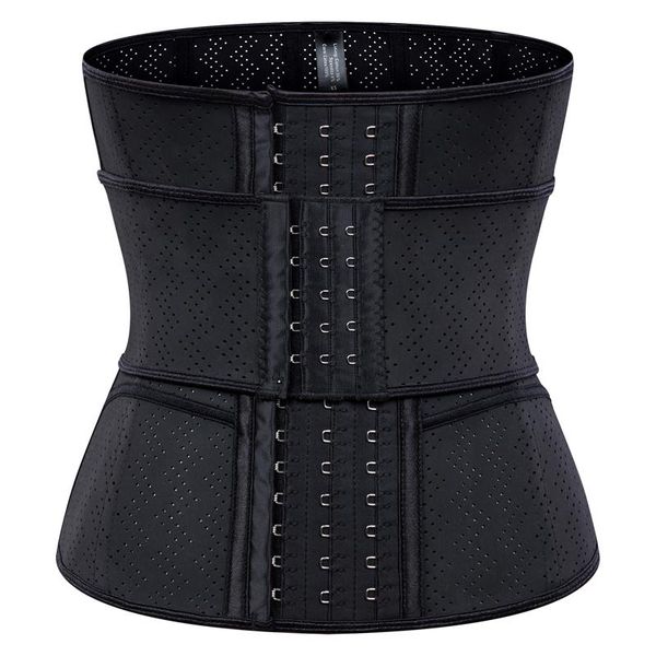 

women's shapers breathable latex waist trainer corset for weight loss 9 steel boned underbust corsets cincher slimming body shaper, Black;white