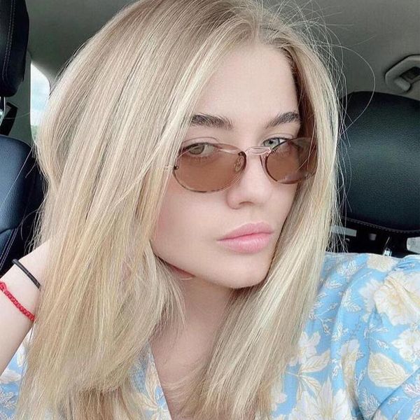 

sunglasses 2021 fashion metal frame oval women brand designer vintage punk sun glasses female black shades men, White;black