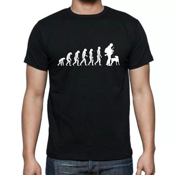 

evolution of man soilder dog evolve tee t-shirt all sizes and colors, White;black