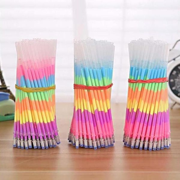 

refills multicolor rainbow watercolor pen refill students 0.5mm/0.2inch stationery school supplies, Black;red