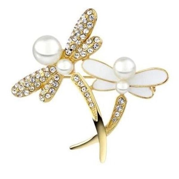 

design jewelry female high grade double flying dragonfly brooch, Black