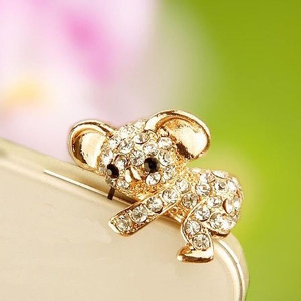 

audio port phone accessories durable tablet cute rhinestone practical fashion protective koala shape dustproof plug cell anti-dust gadgets