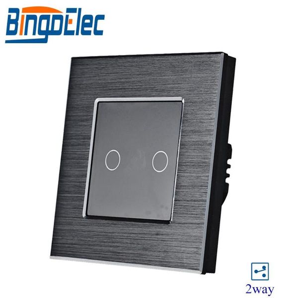 

smart home control bingoelec touch glass switch luxury alloy frame 2 gang way with panel wall eu standard corridor lights