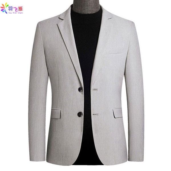 

men's suits & blazers spring autumn casual mens blazer jackets solid grey slim fit smart business wedding party 4xl suit homme, White;black