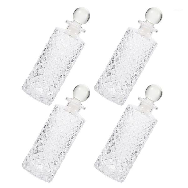 

storage bottles & jars 4pcs glass deskaroma decorative (transparent )