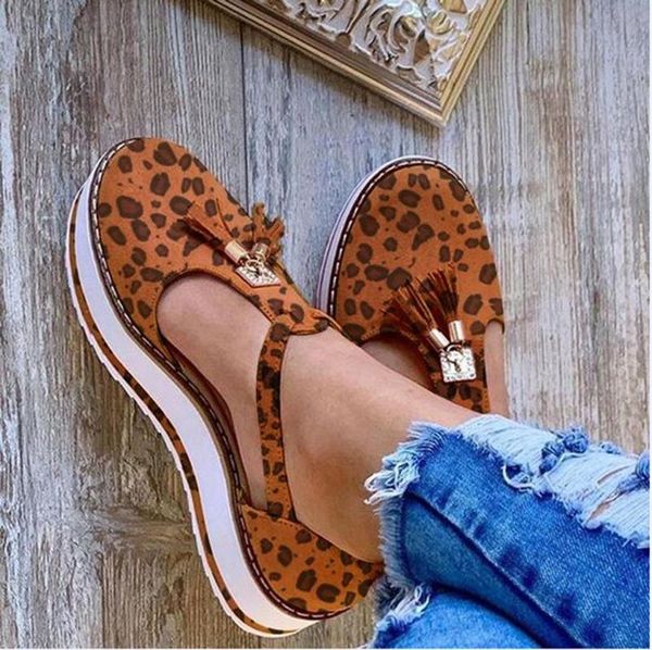

leopard print women summer sandals buckle strap solid fringe cover heel flat platform casual ladies plus size, Black