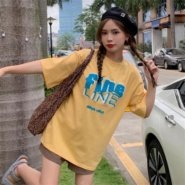 

women's t-shirt female korean harajuku loose sweet letter print tshirt t-shirts japanese kawaii ladies ulzzang clothes for women, White