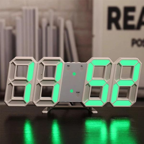 

wall clocks 3d led digital usb large clock modern design home living room decor date temperature calendar alarm table