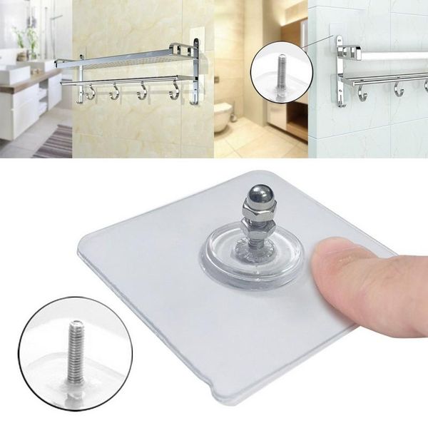 

hooks & rails 10pcs punch-non-marking screw stickers self-adhesive seamless sticky wall hook no trace mounting rack nail