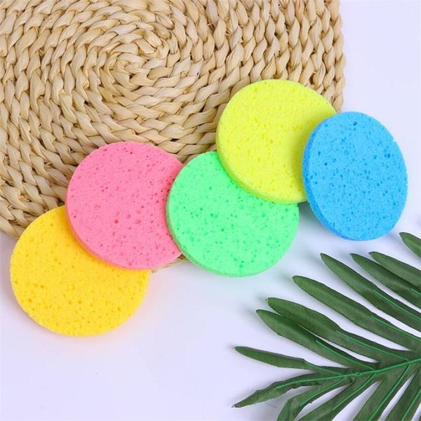 

sponges, applicators & cotton 10pcs 7cm face round makeup remover tool natural wood pulp sponge cellulose compress cosmetic puff facial wash