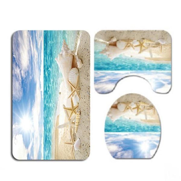 

bath mats selling househould supplies starfish print bathroom set 4 toilet lid cover floor mat curtain accessories