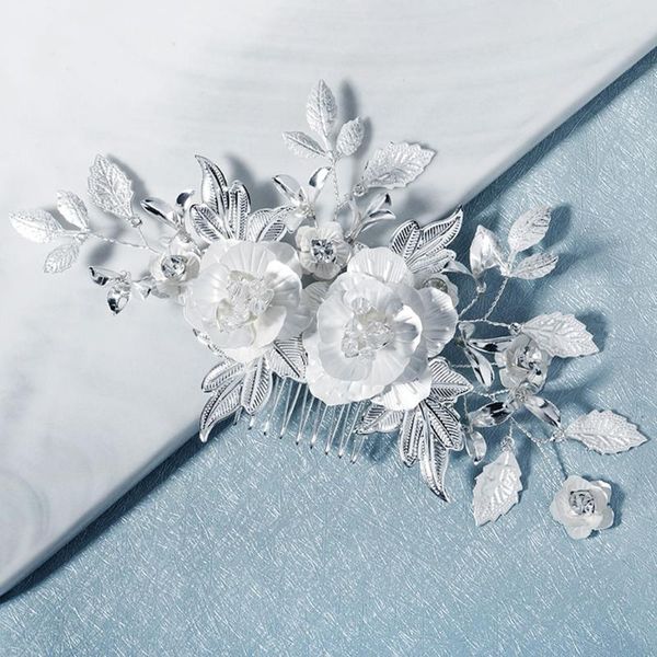 

hair clips & barrettes okily korean style wedding bridal haircomb rose flower accessories dress headpiece for women valentine's day gif, Golden;silver