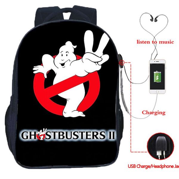 

backpack ghostbuster usb design schoolbag beautiful mochila book bags boys girls back to school rucksack bag