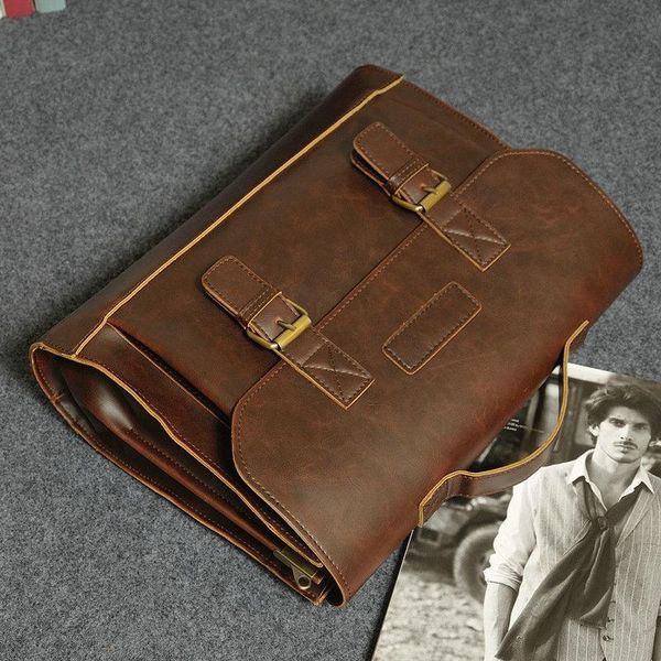 

business lapbag men leather messenger bags handbags male travel briefcases