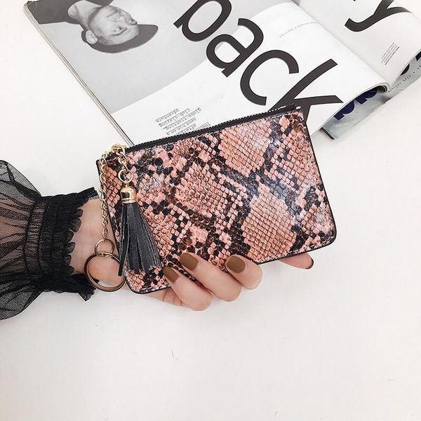 

wallets women snake skin fashion purses ladies coin pockets card cash holders female luxury serpentine, Red;black