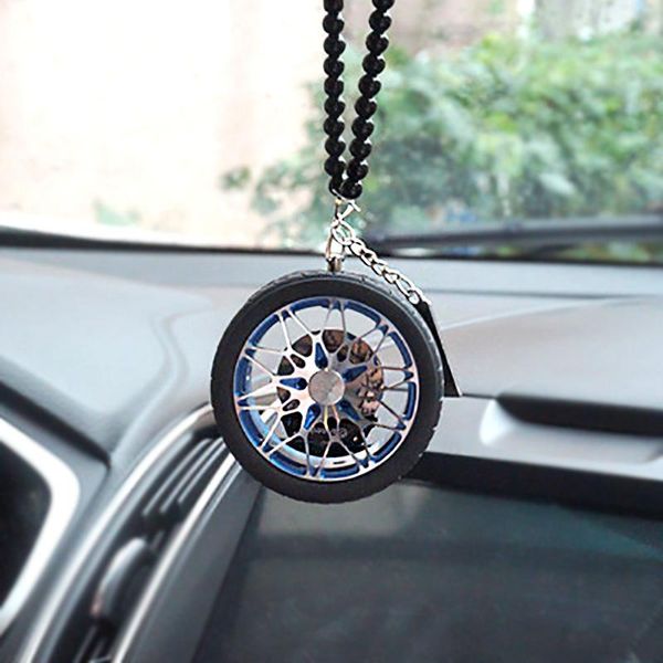 

interior decorations hip hop car hanging accessories auto decor metal wheel hub pendants rearview mirror pendant in styling cool ornament