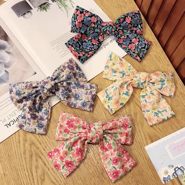 

hair accessories large floral bow hairpins vintage chiffon bows for women bowknot girls, Slivery;white