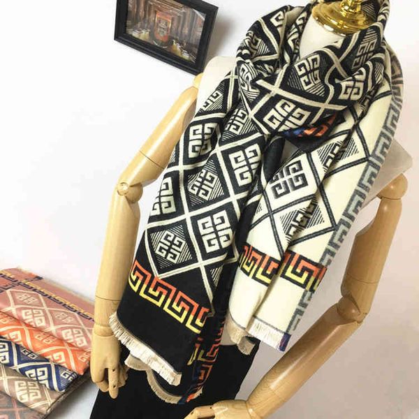 

fine bohemian national cashmere scarf female large size universal warm shawl student live broadcast overseas now, Blue;gray