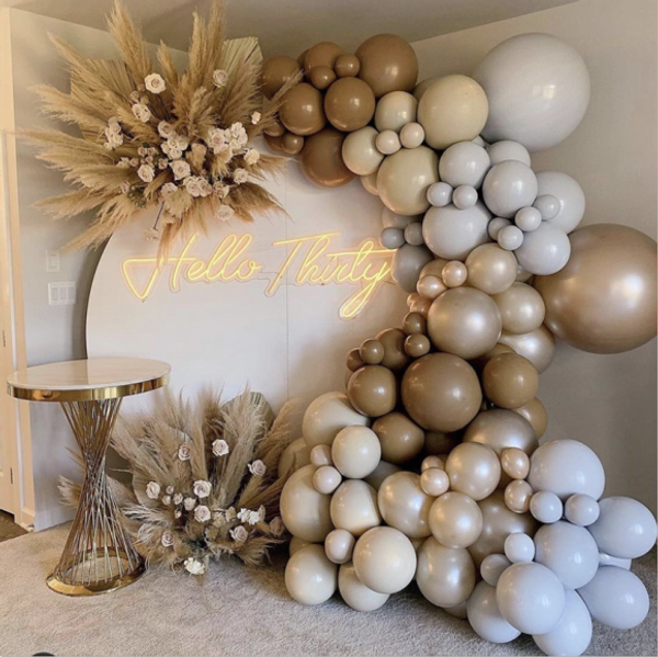 

102pcs/lot coffee brown latex balloons arch kit gold skin color garland birthday party decorations backdrop wedding party decor