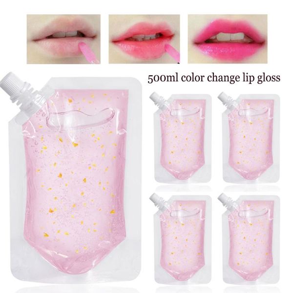 

lip gloss 5pcs 100ml temperature color change pink moisturizing liquid lipstick lipgloss diy base material gold foil added