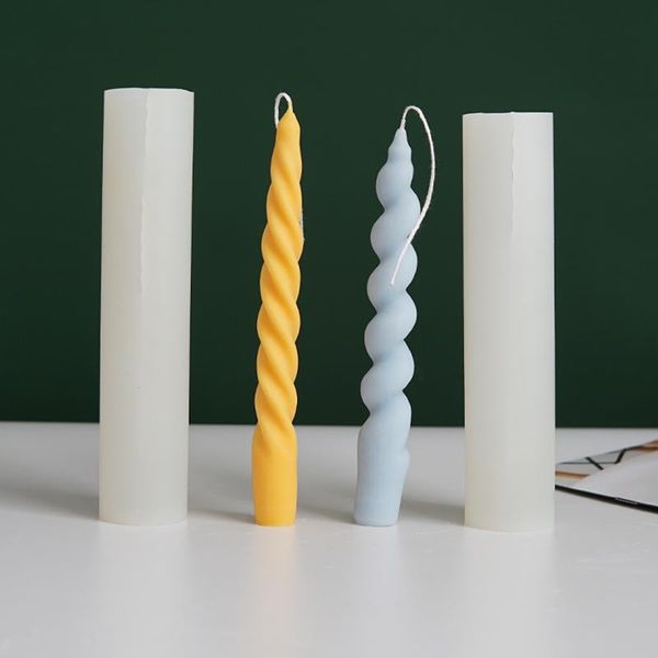 

craft tools 3d twisted candle silicone mold diy rotating screw rod pole mould twist