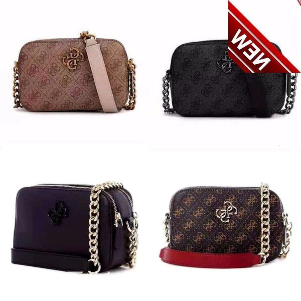 

gs double zipper camera small square bag chain strip old flower printed single shoulder messenger