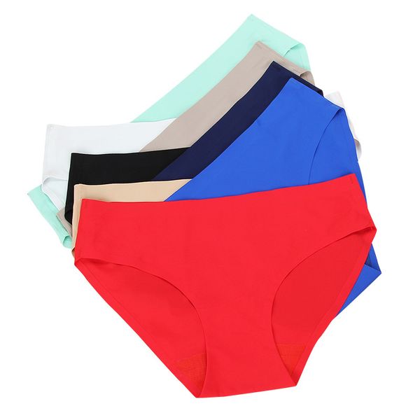 

women panties ice silk seamless underwear refreshing triangle big yards female briefs lingerie, Black;pink