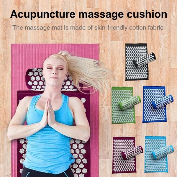 

yoga mats acupuncture mat and pillow set massage for relieve back neck pain