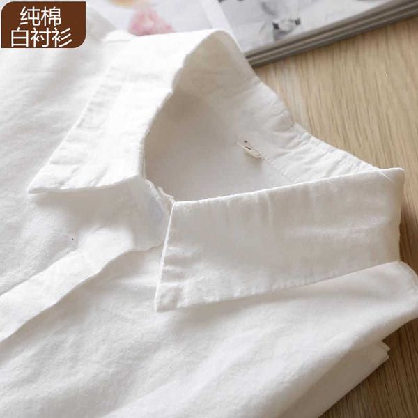 

women's blouses & shirts arrival spring autumn preppy style women peter pan collar loose 100% cotton long sleev x3od, White