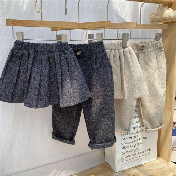

trousers 2021 girls boys woolen pants cotton fashion autumn kids 2-7 years, Blue