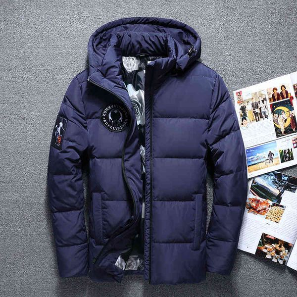

down jacket hooded coat men casaco masculino inverno winter thin duck, Black