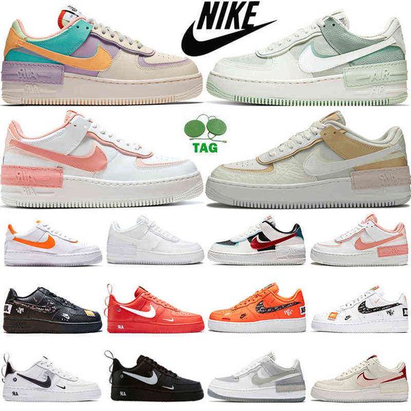 

airforce 1 men women shadow platform running shoes high low cut pistachio frost pale ivory skateboarding mens outdoor sports trainers, Black
