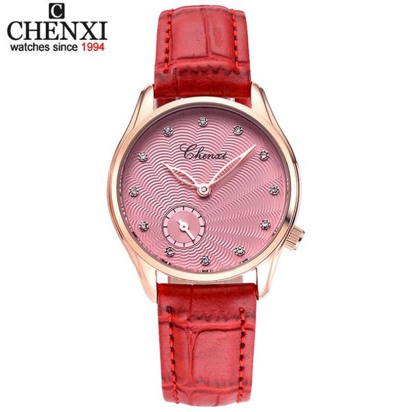 

wristwatches fashion simple design women quartz-watches chenxi clock for ladies leather strap quartz wrist watches female watch, Slivery;brown