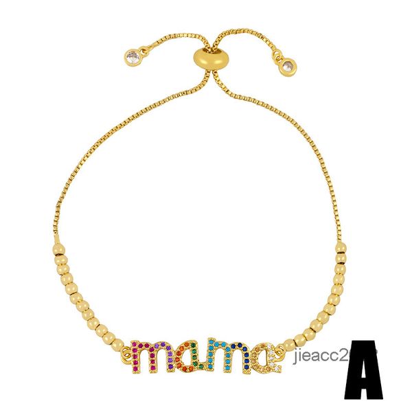 

friendship bracelets bracelet letter mama red love peach heart crystal bracelet female brc25, Golden;silver