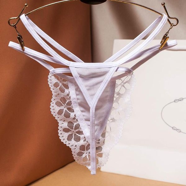 

women's panties mesh soft transparent for women underwear lingerie with pearl thong cross thin strap hollow out g-string, Black;pink