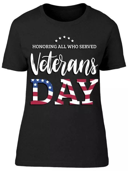 

veterans day, usa flag design tee women's -image by shutterstock women's t-shirt, White;black