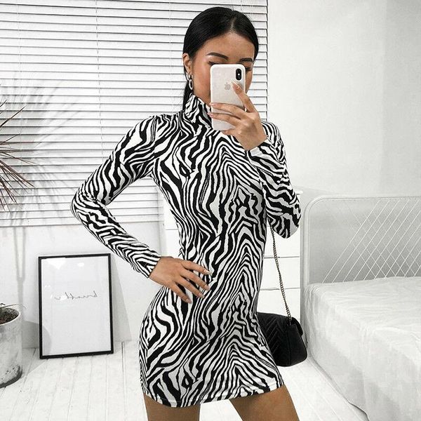 

bandage bodycon evening party mini dress summer women turtle neck ladies fashion long sleeve dresses casual, Black;gray