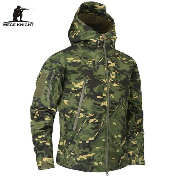 Mege Marchio di Abbigliamento Autunno Giacca Mimetica Militare da Uomo in Pile Esercito Tattico Multicam Maschio Giacche a Vento 210811