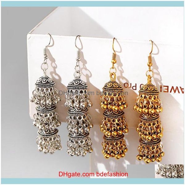 

dangle & chandelier jewelryboho style ethnic fashion water stacked alloy beads tassel womens indian jewelry aessory earrings drop delivery 2, Silver