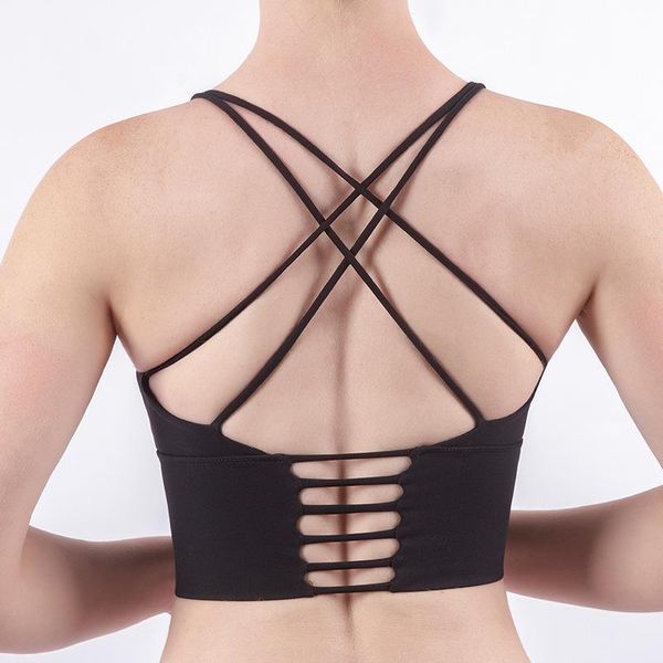 

yoga outfit 2021 bra ladies no steel ring gather fitness running sweat sports seamless underwear