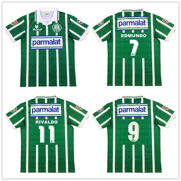 

1993 1994 palmeiras retro soccer jersey 93 94 edmundo zinho edilson rivaldo evair roberto carlos vintage classic football shirt, Black;yellow