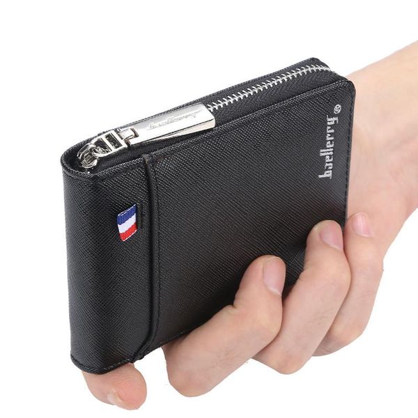 

wallets fashion zipper men's wallet small short holder for male vintage mini man purse with coin pocket carteira portfel, Red;black