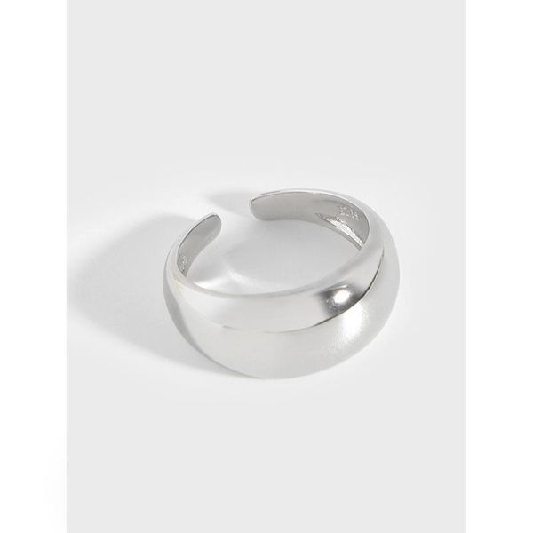 

cluster rings s925 sterling silver open ring smooth arc geometric cambered for men women finger party rock punk cool, Golden;silver