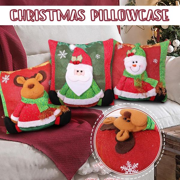

pillow case merry christmas decorations for home cartoon doll santa claus tree cushion cover ornament 2021 xmas gift year