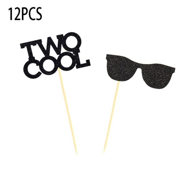 

other event & party supplies 12pcs/bag two cool sunglasses creative cake card baking decoration lovely pastry accessories cup for birthday