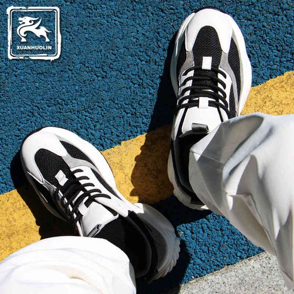 

ns190821 autumn sports shoes men's korean thick soled dad winter plush casual tide large, Black;white