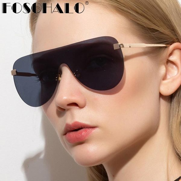

rimless sqaure sunglasses women 2021 men designer goggle ladies one piece oversized sun glasses eyewear, White;black